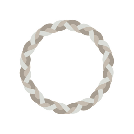 Round frame of braids. Design element. Vector illustration.のイラスト素材