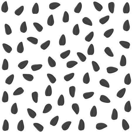 Background of sunflower seeds. The plant pattern. Vector illustration.のイラスト素材