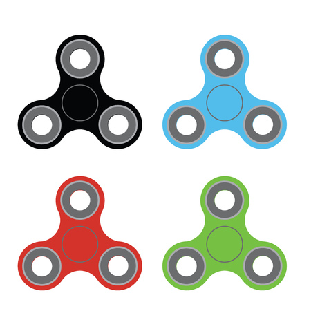 Spinners of different colors in the style of flat. Vector illustration.のイラスト素材