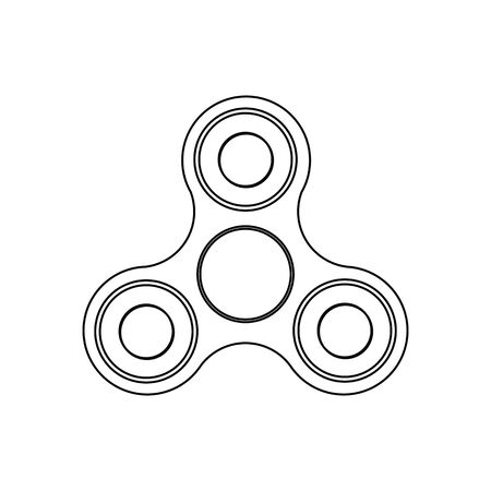Icon of the hand fidget spinner in the style of the outline. Vector illustration.のイラスト素材