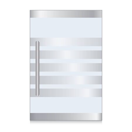 Glass door with metal handle isolated on a white background. Vector illustration.のイラスト素材