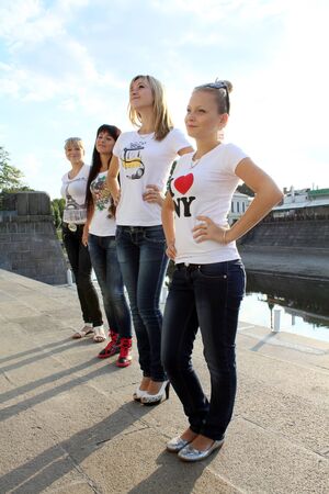 	Four beautiful women in the sunlightの写真素材