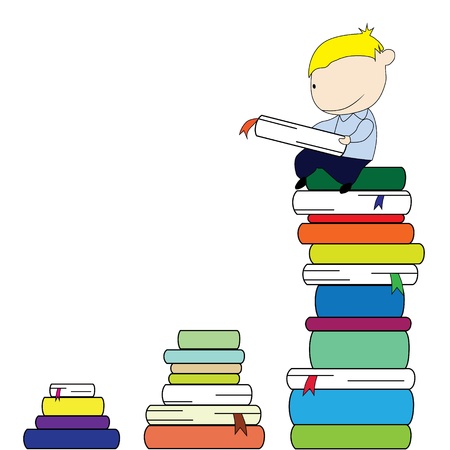 Reading boyのイラスト素材