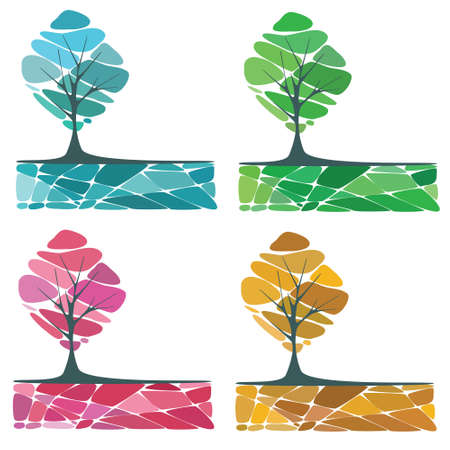 Four seosanal treesの写真素材