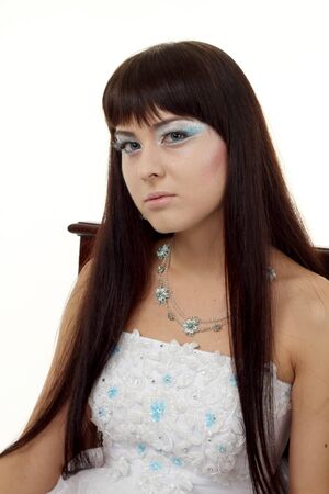 The beautiful portrait of the Snow Queenの写真素材