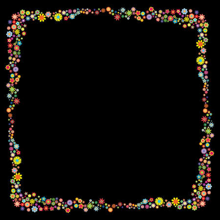 Floral bright colorful frameの写真素材
