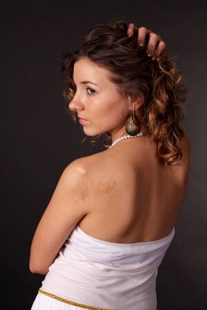 Portrait of the young nice cute attractive ladyの写真素材