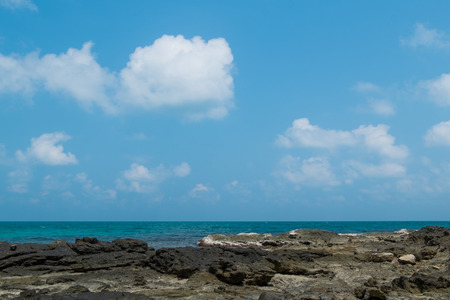 Rocks, sea and skyの写真素材