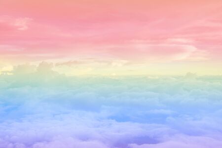 Sky and cloud background with a pastel coloredの写真素材