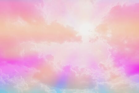 Sky and cloud background with a pastel colored