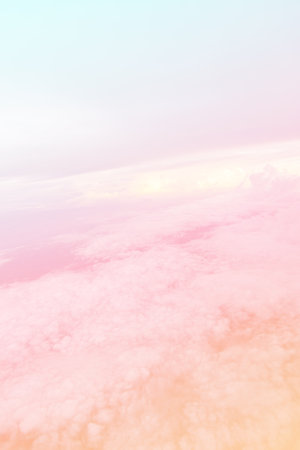 The pastel sky is as beautiful as a dream, suitable for use as a background and material for graphic design and websites.の写真素材
