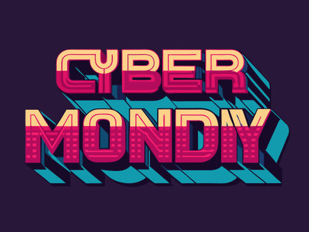 Cyber Monday - colorful typography design, vector illustration eps 10.のイラスト素材
