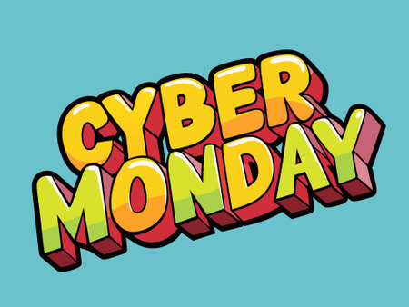 Cyber Monday - Comic book style word on blue background, vector illustration.のイラスト素材
