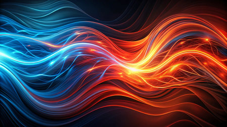 abstract background with glowing lines and space for text, vector illustrationの写真素材