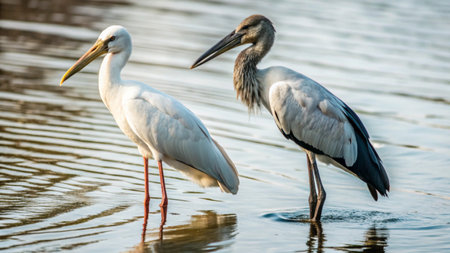 White stork (Egretta garzetta) in the natureの写真素材