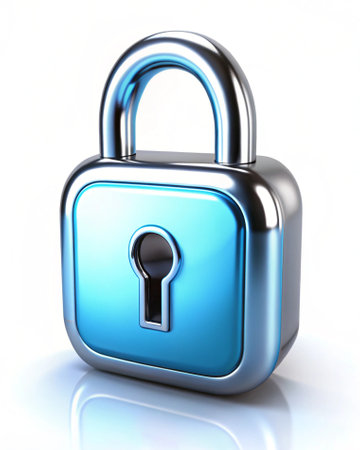 Padlock on a white background. 3d render. Computer generated imageの写真素材