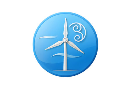 Wind turbine icon. Alternative energy source. 3d vector illustration.の写真素材