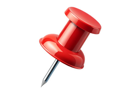 Red pushpin isolated on a white background. 3d render.