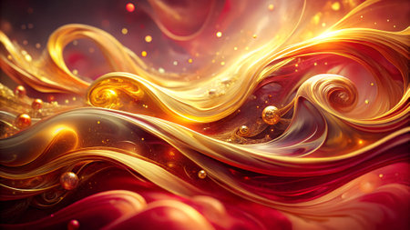 Abstract gold background with bokeh effect. 3d illustration.の写真素材