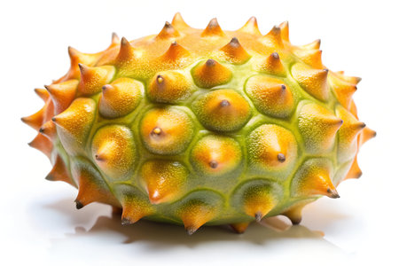 Kiwano fruit isolated on a white background. Clipping Pathの写真素材