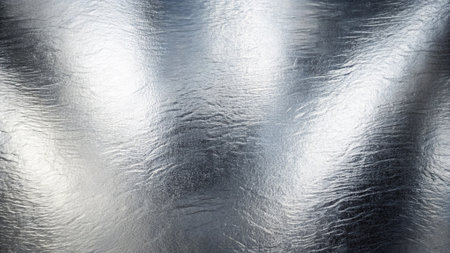 close up of aluminium foil texture background for design with copy space for text or image.の写真素材
