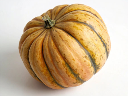 pumpkin on white background, closeup of pumpkin on white background
