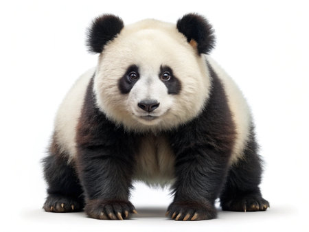 panda in front of a white backgroung, isolatedの写真素材