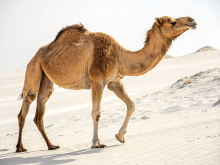 Camels in the Sahara desert, Morocco, Africa. Selective focusの写真素材