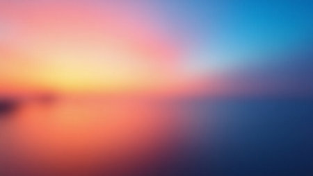 Abstract blurred nature background. Colorful sky and sea in the morning.の写真素材