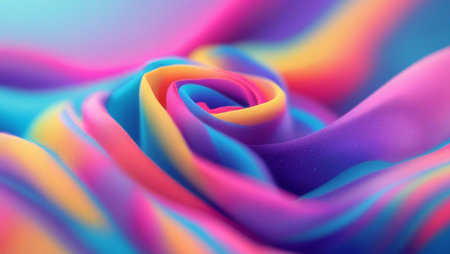 close up of colorful origami rose in blue and pink background.