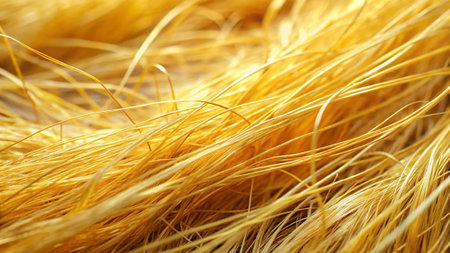 Close up of golden hair as a background. Macro shot with selective focus.