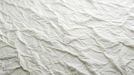 Close up of crumpled white paper texture background. Macro.