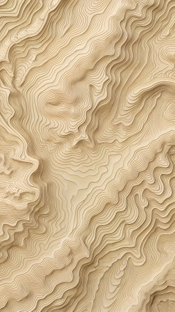 Wooden texture. Topographic map. Abstract background. 3D illustration.