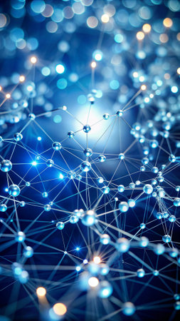 Abstract network connection on blue background. 3d rendering toned imageの写真素材