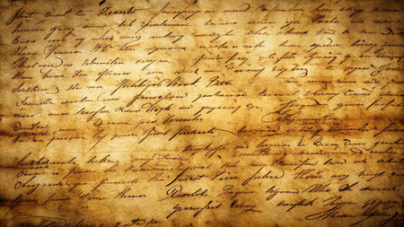 Old handwritten letter. Grunge background with copy space for text