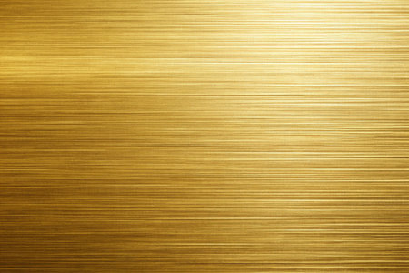 Gold metal brushed background or texture of brushed steel plate with reflections Iron plate and...
