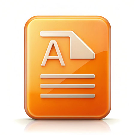 Highly rendering of a letter on an orange square icon with reflectionの写真素材