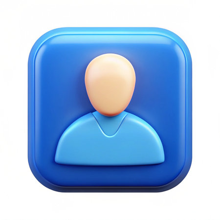 3d blue user icon on a white background. 3d rendering