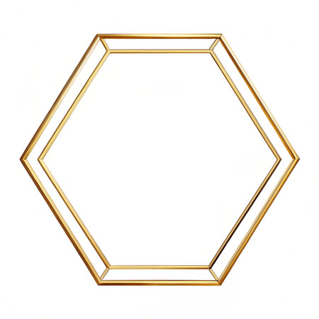 Gold frame on a white background. 3d rendering, 3d illustration.の写真素材