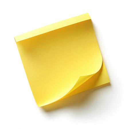 close up of  a note paper on white background with clipping pathの写真素材