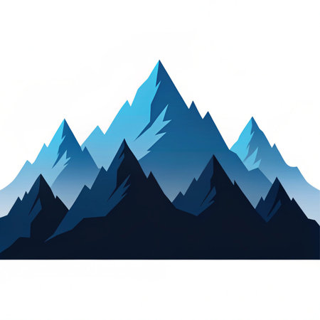 Mountains with snow on a white background. Vector illustration for your designの写真素材