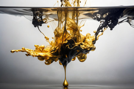 Splash of ink in water on a white background. Abstract background.