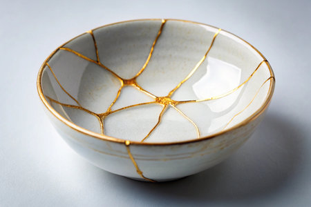 Ceramic bowl on a white background. Close-up.の写真素材