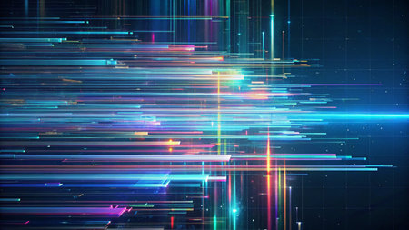 Futuristic technology background design with glowing lines. Vector illustration.