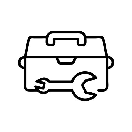 Toolbox icon, vector illustration. Flat design style, outline.のイラスト素材