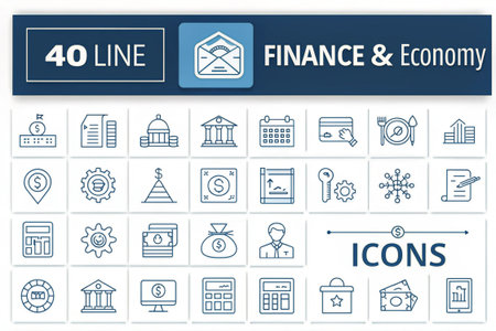 Finance line icon set for web and mobile. Vector illustration.の写真素材
