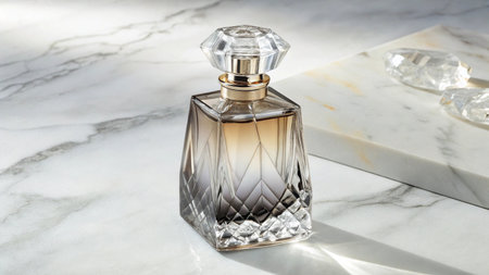 Perfume bottlele background with copy space, close upの写真素材