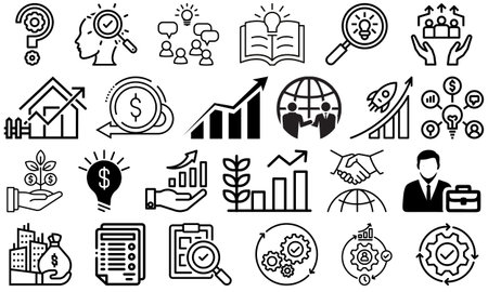 Business and finance icons set. Vector illustration of business icon set.のイラスト素材