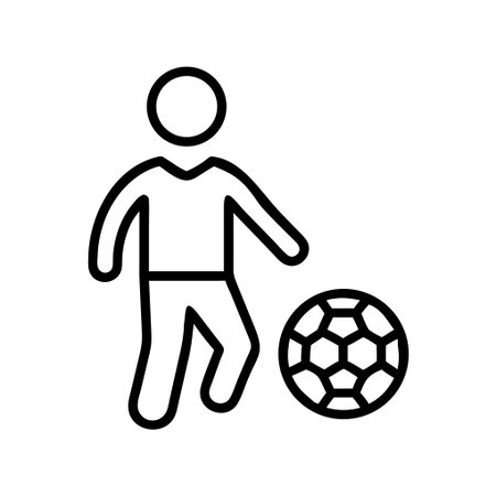 Soccer player icon vector. A thin line sign. Isolated contour symbol illustrationのイラスト素材