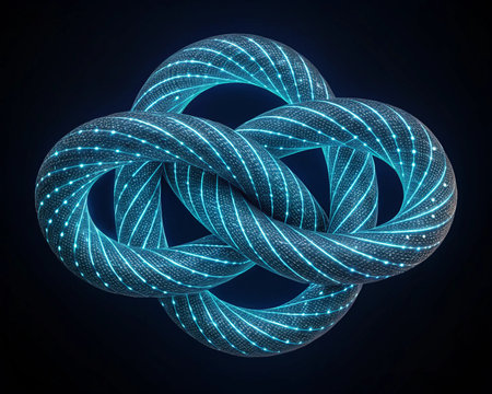 Abstract polygonal torus. Connection structure. Vector illustration.の写真素材